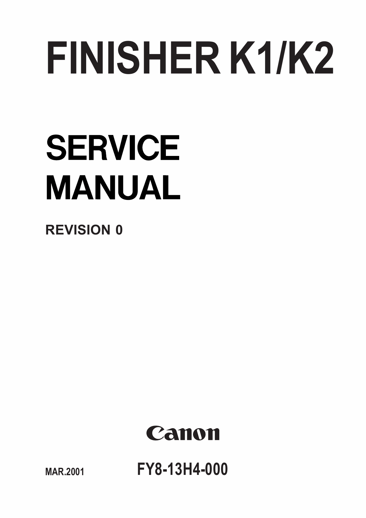 Canon Options Finisher-K1 K2 Parts and Service Manual-1